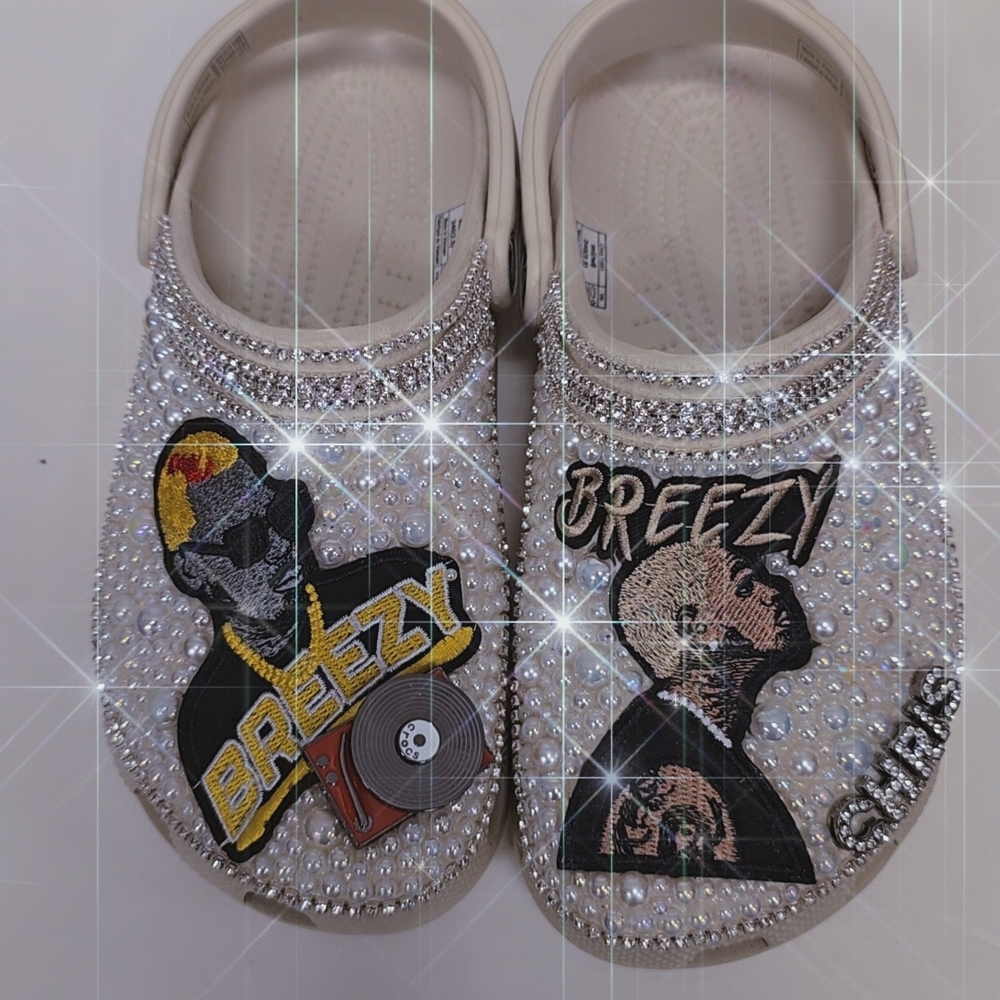 CROCS Bone Embellished Mules